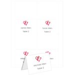 4up Printable Hearts Place Cards - White Red