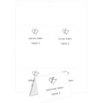 4up Printable Hearts Place Cards - White Silver