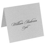 Metallic Silver, Square Place Cards, Stardream 81lb Text