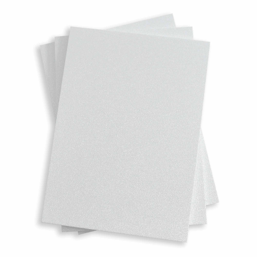 Crystal White Flat Card - A9 Stardream Metallic 5 ½ x 8 ½ 105C