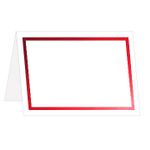 Red Foil Border Folding Note Card, 4 1/4 x 5 1/2, White Cardstock, 65lb