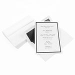 Black Foil Invitation Kit, White, Black Lined Envelopes