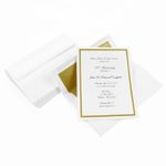 Gold Foil Invitation Kit, White, Gold Lined Envelopes