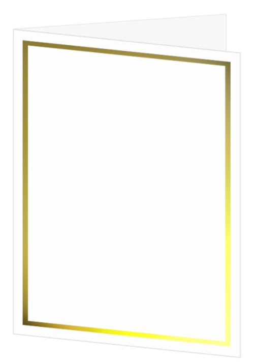 Gold Foil Invitation, Program, Single Fold 5x7, Radiant White Cardstock,  65lb - LCI Paper