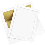 Panel Invitation Kit, White, Gold Lined Envelopes
