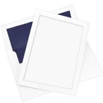 Panel Invitation Kit, White, Midnight Blue Lined Envelopes