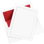 Panel Invitation Kit, White, Scarlet Red Lined Envelopes