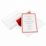 Red Foil Invitation Kit, White, Red Lined Envelopes