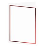 Red Foil Invitation, Program, Single Fold 5x7, Radiant White Cardstock, 65lb