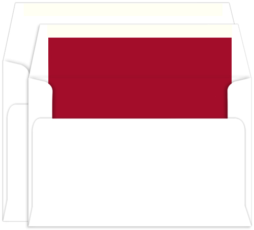 Scarlett Red Lined Inner Outer Envelopes, A9, A10 Radiant White - LCI Paper