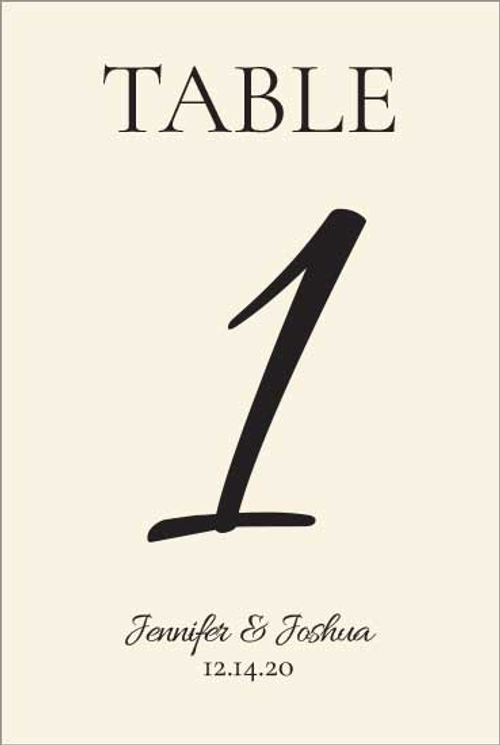Table Number Cards (D1): Ecru