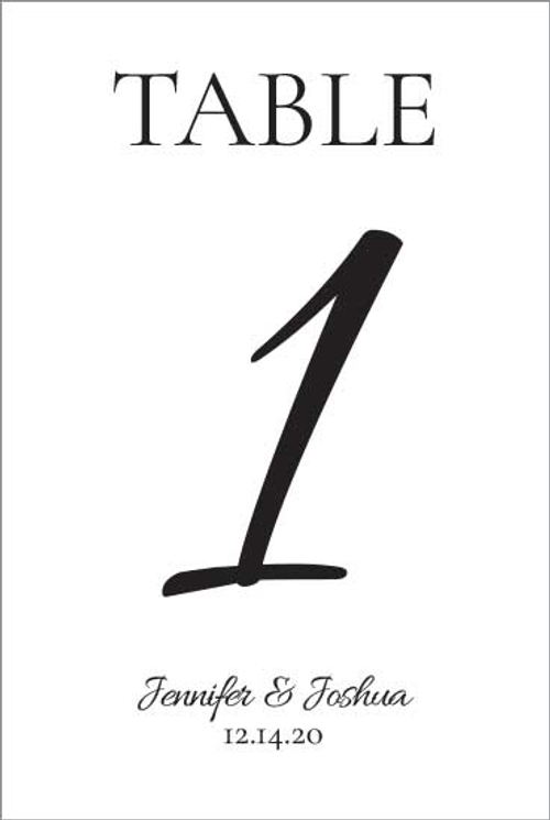Table Number Cards (D1): Radiant White