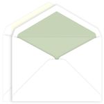 Silk Green Lined Inner Outer Envelopes, Tiffany Radiant White