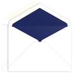 Navy Lined Inner Outer Envelopes, Tiffany Radiant White