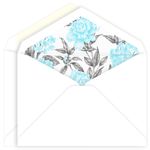 Aqua Botanical Lined Inner Outer Envelopes, Tiffany Radiant White