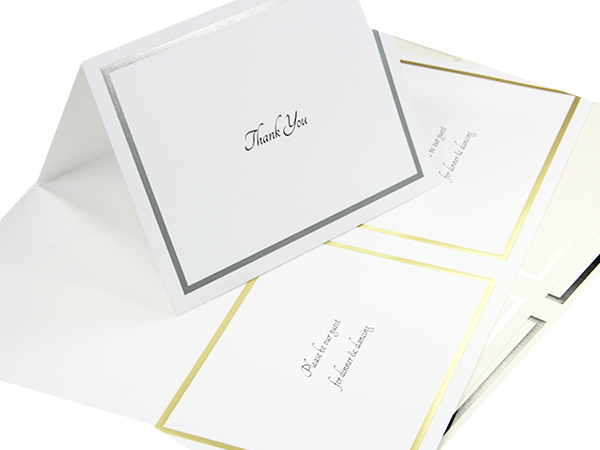 Gold Foil Invitation, Flat Card 5x7, Ecru Cardstock, 80lb - LCI Paper