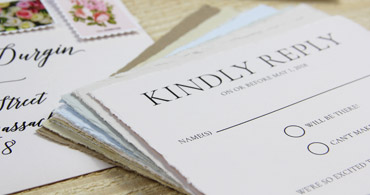 Deckled Edge Handmade Paper Wedding Invitations Letterpress Printed Gray —  Sofia Invitations and Prints