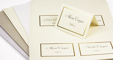 10 WHITE CARD PLACE CARDS WITH BORDER OCCASION WEDDING PARTY