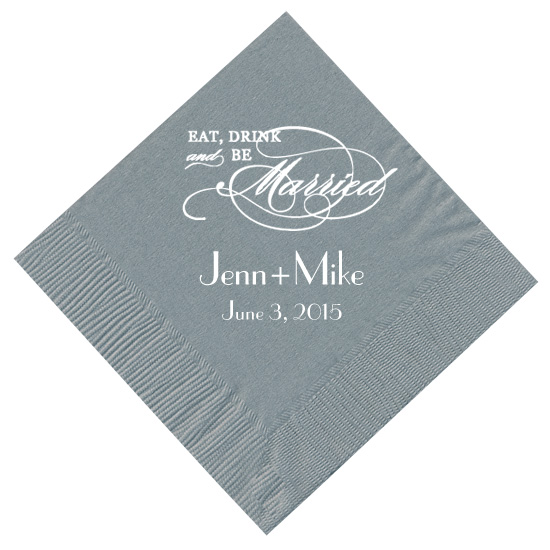 EXTRA LARGE NUMBER 50 Personalized printed cocktail beverage napkins wedding 