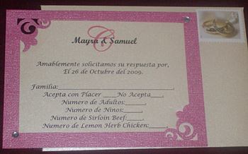 Mayra's Handmade Pocket Fold Wedding Invitation RSVP