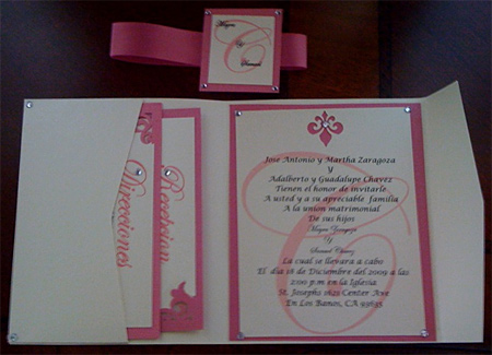 Mayra's Handmade Pocket Fold Wedding Invitation
