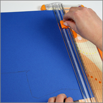 cut long portions of pocketfold with large paper trimmer