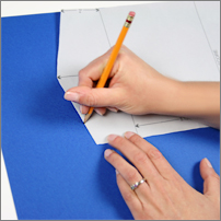 Trace pocketfold template onto cardstock
