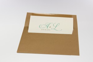 Before gluing center the liner in the envelope