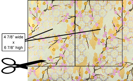 cut Chiyogami layers from 8 1/2 x 11 sheet