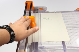 Using a rotary cutter to trim the liners