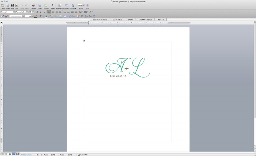 a completed liner template