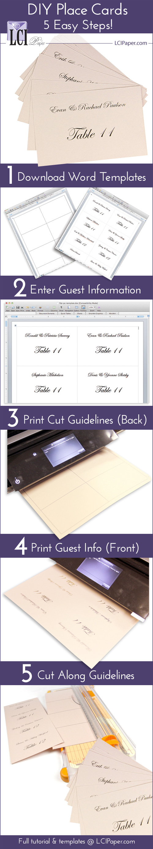 Make Simple Flat Place Cards (Infographic) - LCI Paper