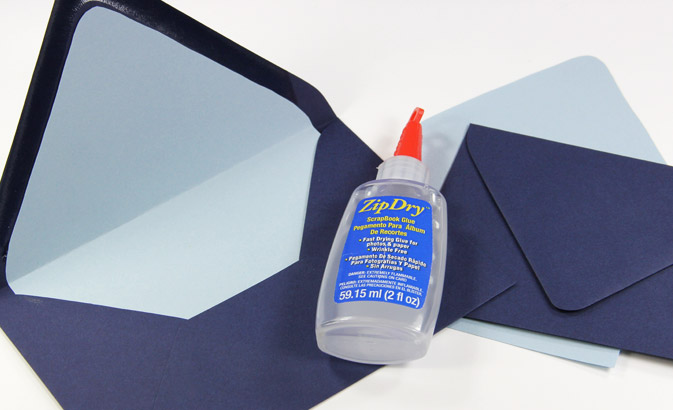 Glue envelope liners with zipdry paper glue for a professional, wrinkle free appearance