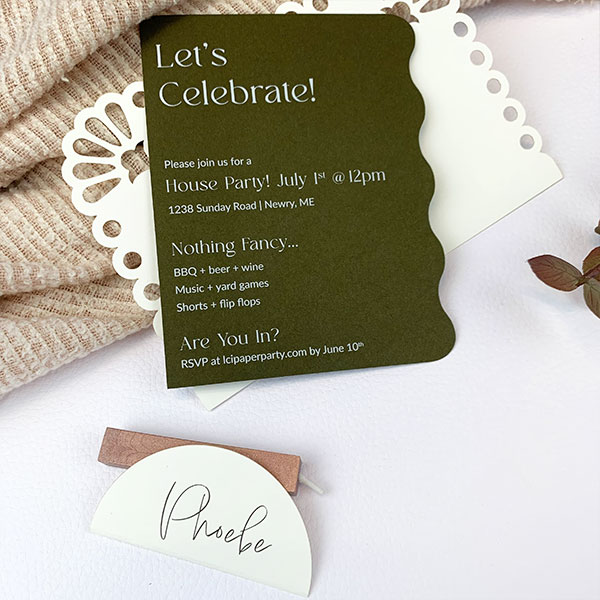Custom laser cut cards from LCI Paper