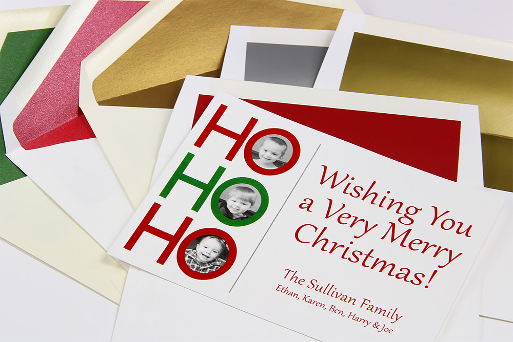 lined holiday envelopes