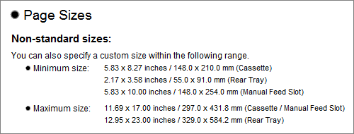 media paper sizes smallest largest range media paper sizes smallest largest range