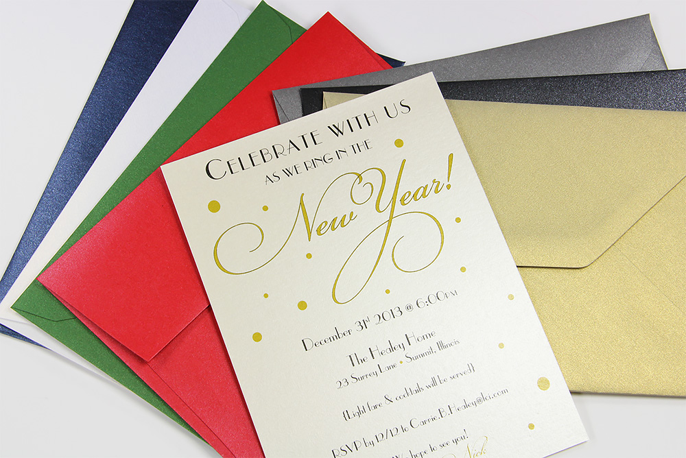 metallic holiday envelopes