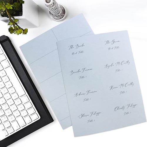 Download and customize free flat place card template, print at home on 8 1/2 x 11 paper