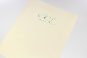 A printed liner before being cut