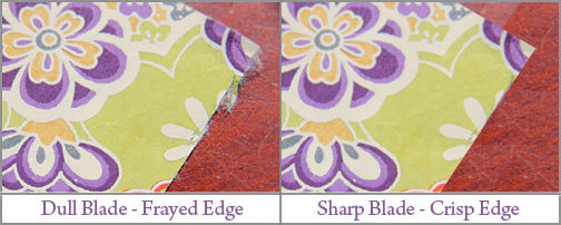 examples of sharp blade and dull blade cutting japanese paper
