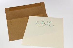 A7 Kraft envelope with a trimmed liner