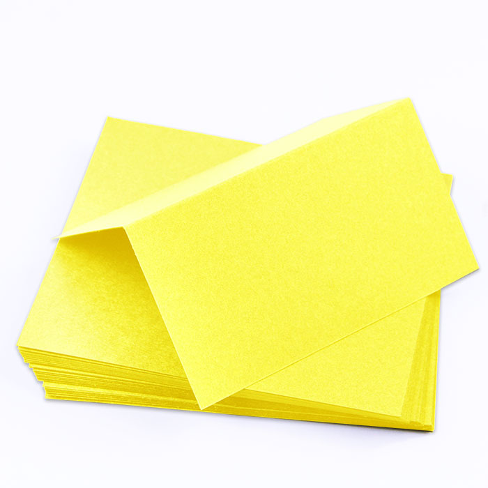 Canary Yellow Folded Place Card - Gmund Colors Matt 111C